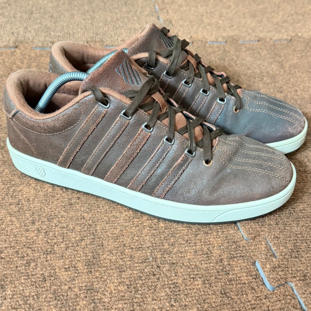 K-Swiss Court Pro II Mens Brown Distressed Leather Low Top Sneakers 03754-280-M